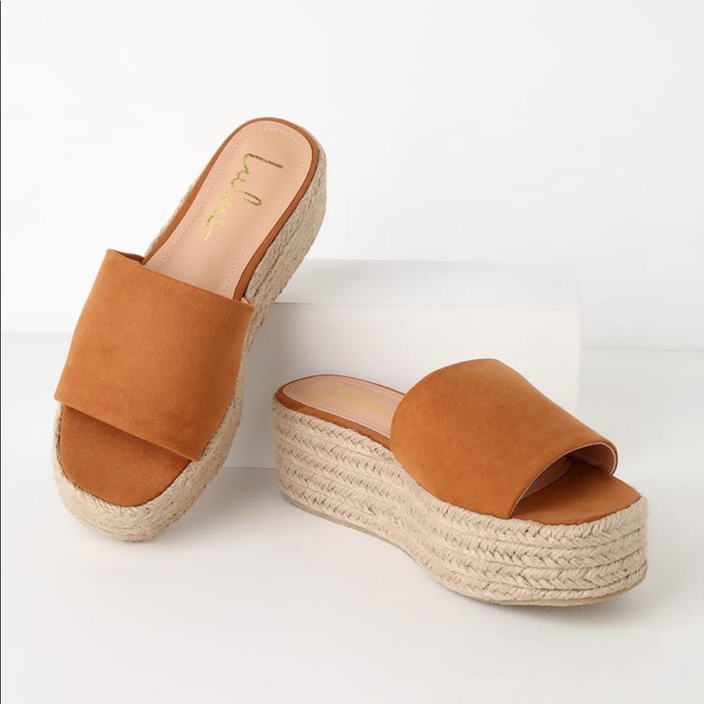 Camel Platform Sandal Wedge - image 1